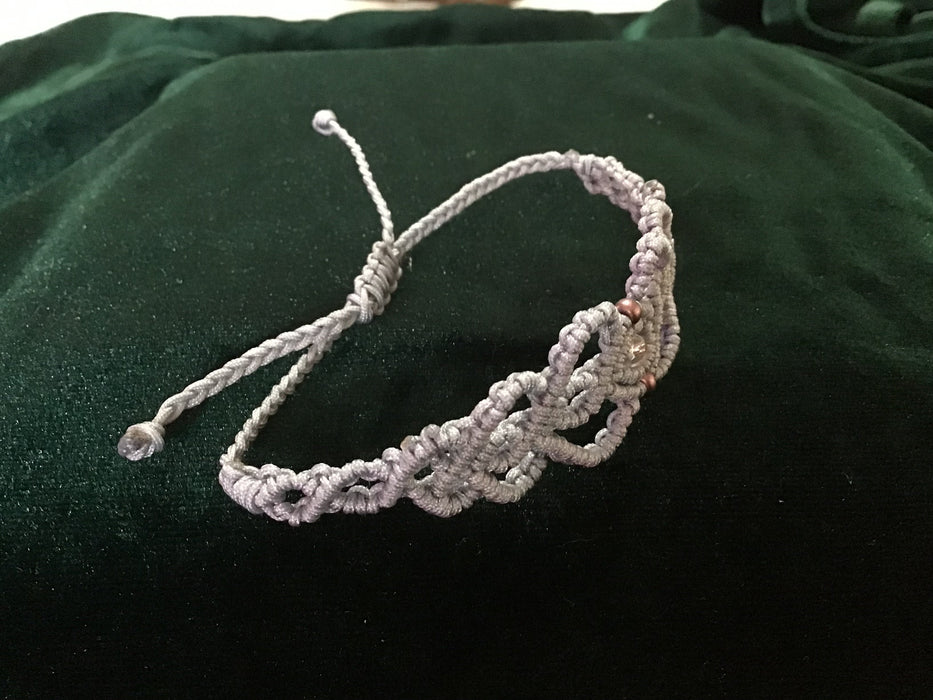 Beautiful macrame bracelet with crystals.