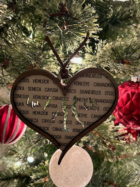 Finger Lakes Wordy Christmas Ornament