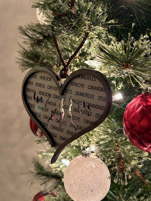 Finger Lakes Wordy Christmas Ornament