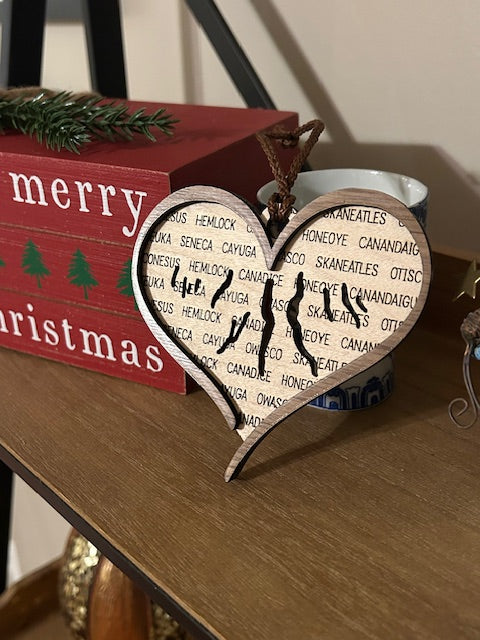 Finger Lakes Wordy Christmas Ornament