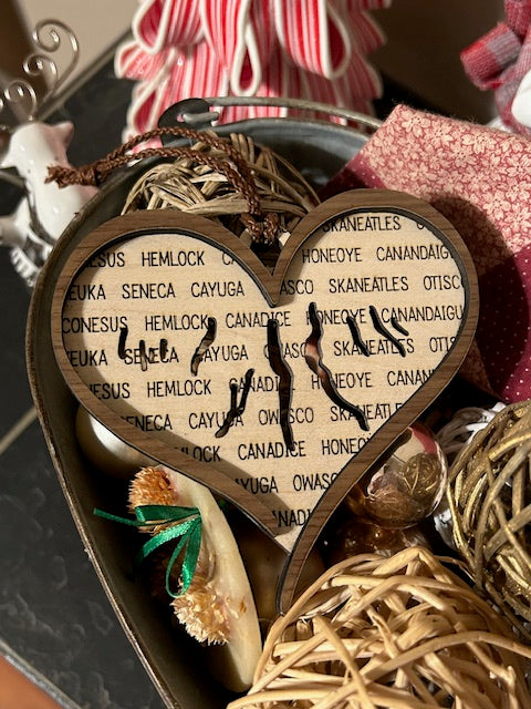 Finger Lakes Wordy Christmas Ornament