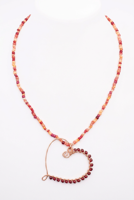 Beaded heart necklace