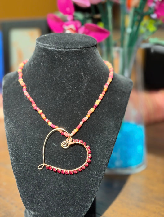 Beaded heart necklace