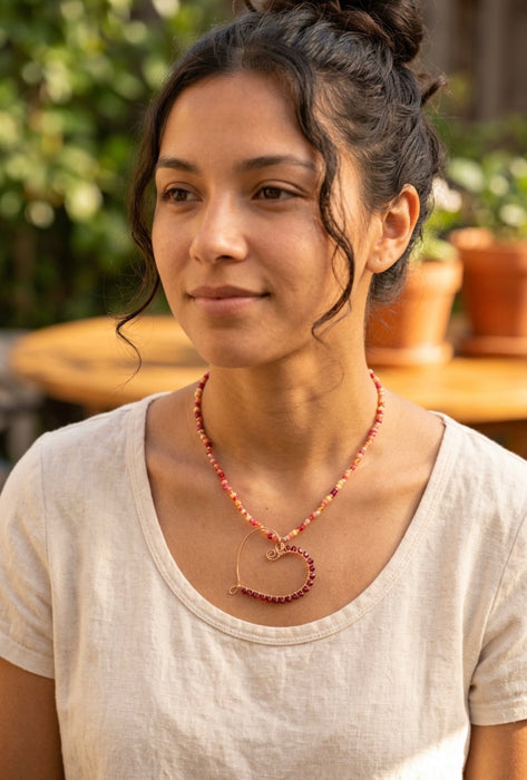 Beaded heart necklace