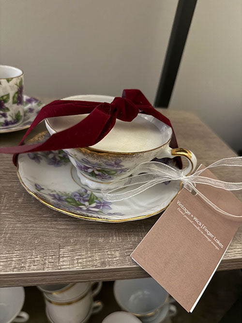 Vintage Teacup Candle - handmade candles by Vintage + Wick l Finger Lakes | Shop Finger Lakes NY