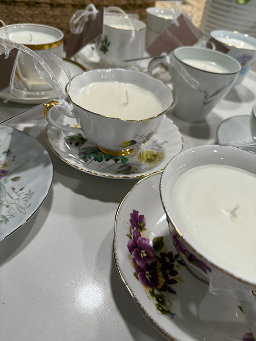 Vintage Teacup Candle - handmade candles by Vintage + Wick l Finger Lakes | Shop Finger Lakes NY