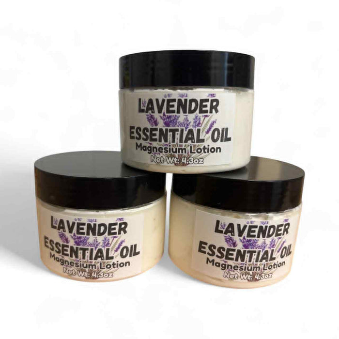 Soothe your body and mind with Lavender Magnesium Lotion — infused with pure essential oils and magnesium chloride to support relaxation, calm muscles, and promote better rest.