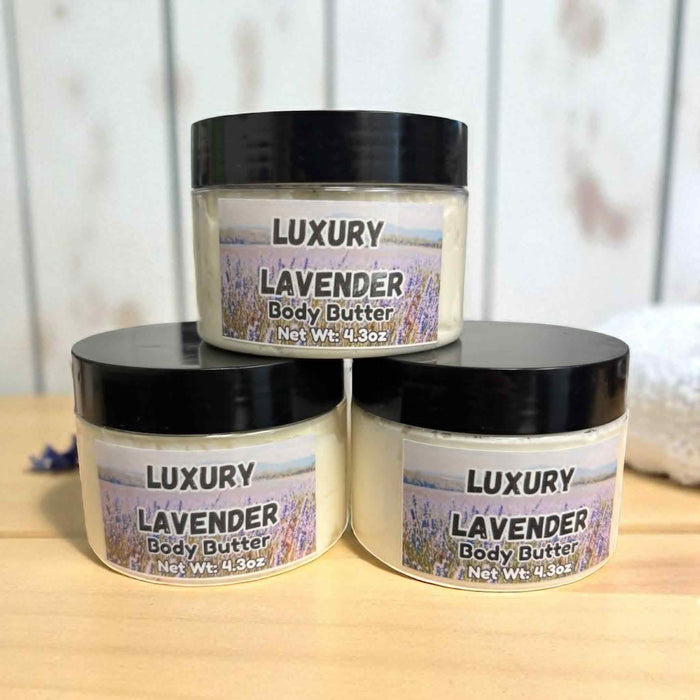 Luxury Lavender Body Butter | Intense Moisturizer | French Lavender, Eucalyptus & Citrus Blend | Whipped Body Cream | 3.80oz