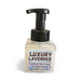 Luxury Lavender foaming hand soap with pump on a white background
