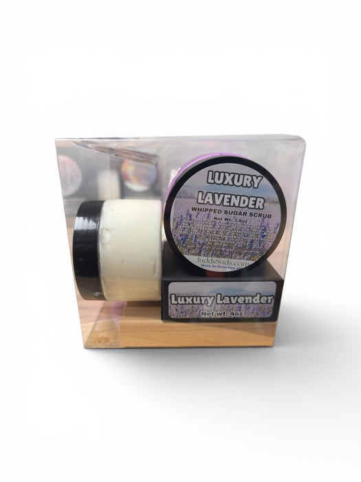 Luxury Lavender Gift Basket | Relaxation Spa Set with Soap, Body Butter, Scrub, Lotion Bar & More