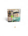 Set of skincare products including a bottle, jar, and other items in a clear bag on a white background.