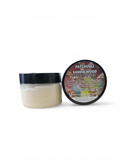 Beard butter jar with lid on a white background