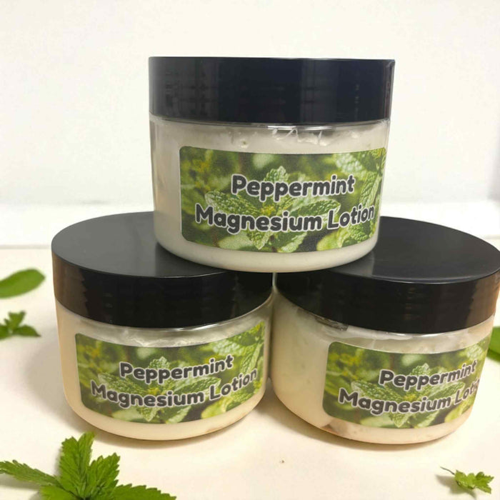 Peppermint Essential Oil Magnesium Lotion | Cooling Relief Cream | Magnesium Chloride | Sore Muscles, Sleep & Relaxation | 4.30oz
