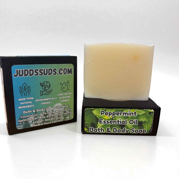 Peppermint Bath & Body Soap | Handmade Artisanal Bar | Cooling Mint Essential Oil | Refreshing, Invigorating Cleanse