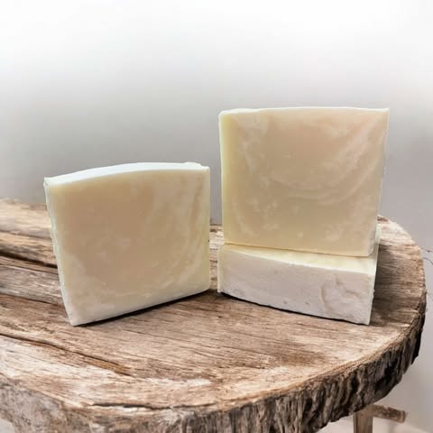4oz soap bar, plain white color, scented with peppermint essential oil