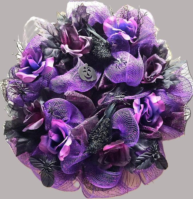 Halloween purple mesh wreath