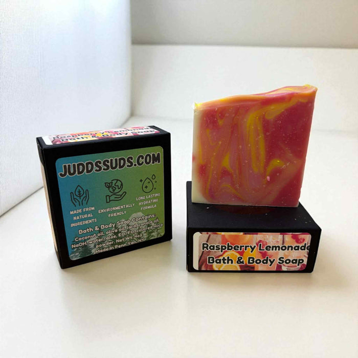 Raspberry Lemonade Bath & Body Soap | Handmade Artisanal Bar | Sweet Raspberry & Zesty Lemon | Bright, Refreshing Cleanse