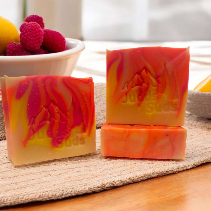 Raspberry Lemonade Bath & Body Soap | Handmade Artisanal Bar | Sweet Raspberry & Zesty Lemon | Bright, Refreshing Cleanse
