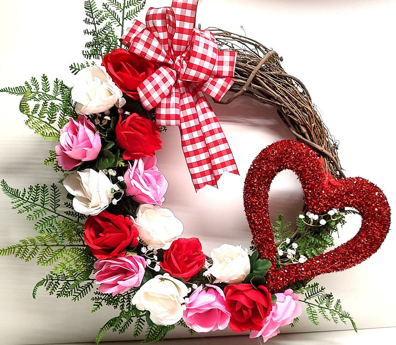 Large Valentine grapevine wreath