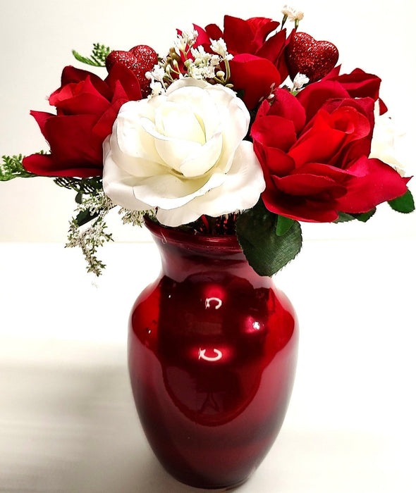 Valentine vase arrangement