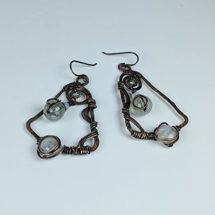 Rainbow Moonstone Dangle Earrings