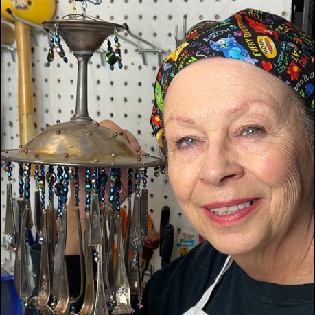 Up-Cycled Silverplate Creamer Wind Chime