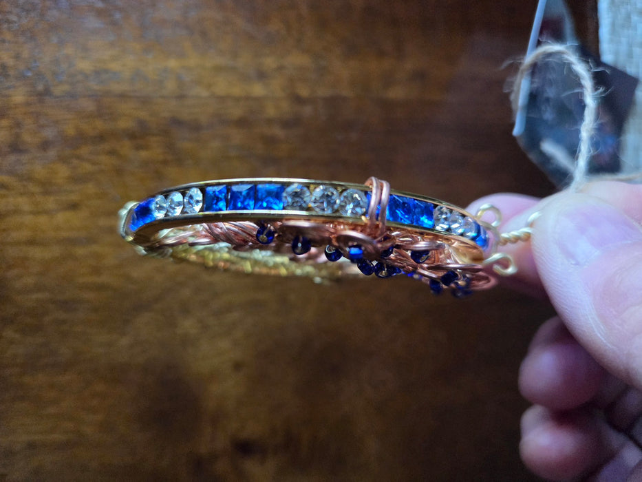 Blue and Gold Tree of Life Bangle