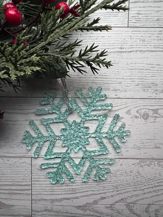 Fused Glass Snowflake Ornament