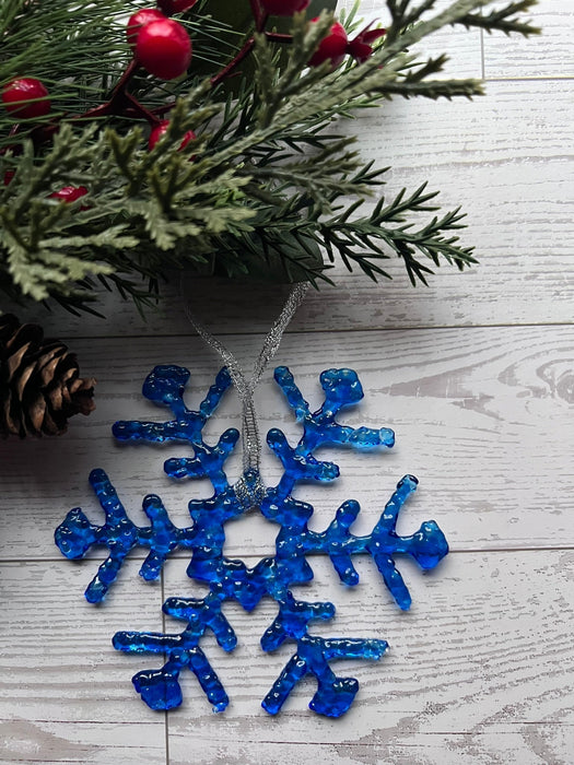 Fused Glass Snowflake Ornament
