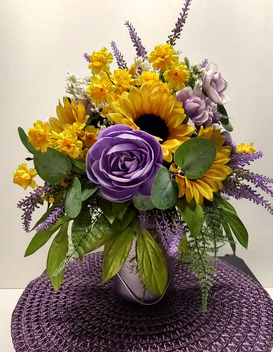 Sunflower collection-standing arrangement with vase