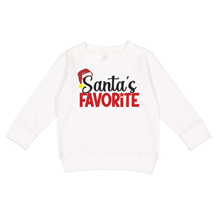 Santa's Favorite Funny Christmas Sweatshirt, Kids Holiday Outfit