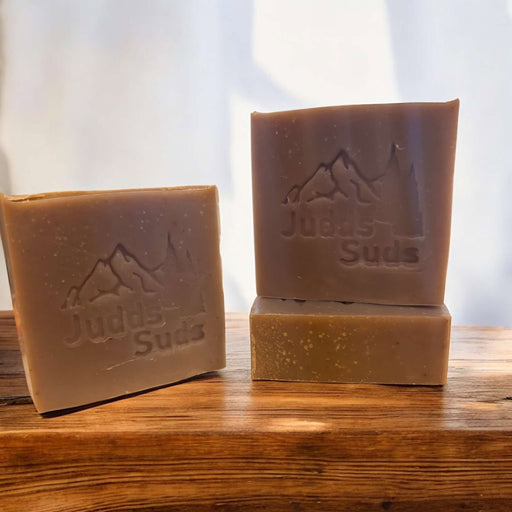 4oz soap bar, colored cream, scented with vanilla sandalwood fragrance oil