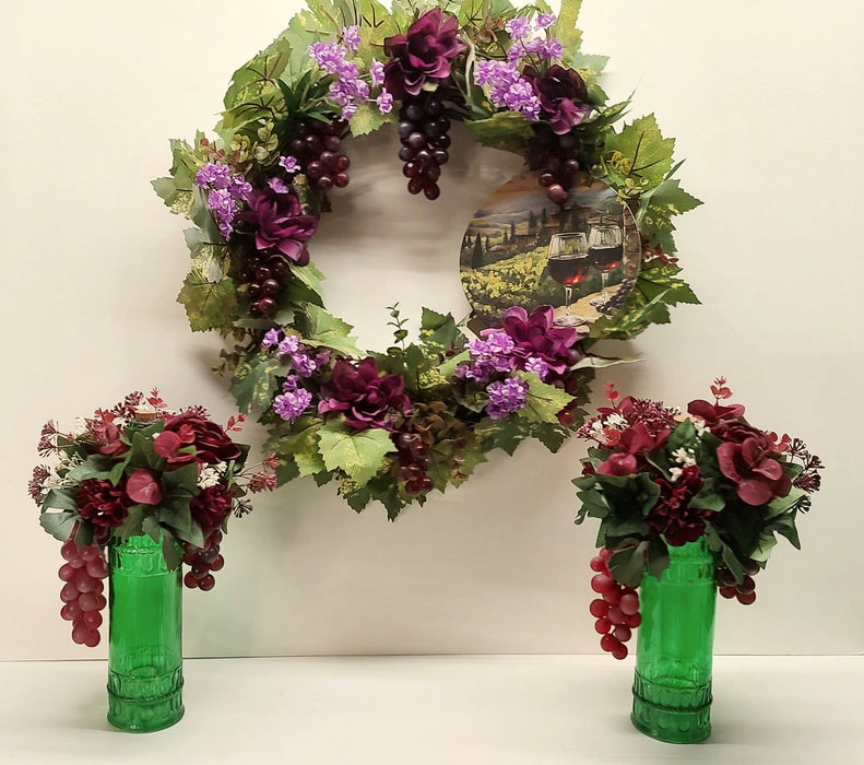 Decorated wine bottles